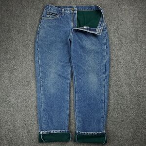 Vintage LL Bean Fleece Lined Jeans 30x30 Double L Heavyweight Denim Workwear